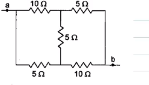 What is the equivalent reistance between points A and B of the cirucit shown in the figure