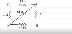 Find the equivalent resistance of the network of resistors shown in the figure between the points A and B.