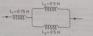 Three inductances are connected as shown in the figure 1.107 . Find the resultant inductance.
