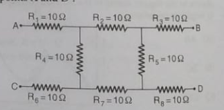 What will be the equivalent resistance between the points A and D?