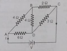 For the network shown in the figure , the value of the current I is