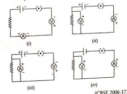 Identify the circuit in which the electrical components have been propey conencted: