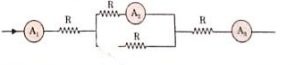 The statement that is most correct about the readings of ammeters A1,A2 and A3 connected in the flowing circuit