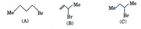 Consider the following bromides:  
The correct order of SN1 reactivity is :