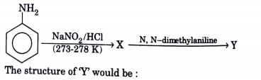 Aniline in a set of the following reactions yielded a coloured product ‘Y’.