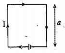 A closed circuit is formed in the shape of a square having each side a. If the current in the circuit is  I as shown in figure below, then the direction of the magnetic field at the intersection of the diagonals of the square is