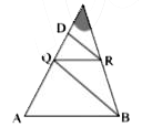 ऊपर दिए गए चित्र में QR, AB के समानांतर और DR, QB के समानांतर है। समरूप त्रिभुजों के चित्र युग्मो की संख्या क्या है?