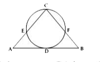त्रिभुज ABC समद्विबाहु है इसके C शीर्ष से एक वृत्त गुजरता है। अगर AC = BC = 4cm तथा AB = 6cm और D, AB का मध्य बिन्दु हो तो? EC : (AE + AD)?