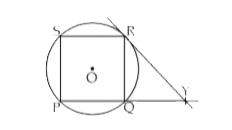 In the figure given figure, PQRS is a square inscribed in a circle of radius 4 cm. PQ is produced till point Y. From Y a tangent in drawn to the circle at point R (QR=QY). What is the length (in cm) of SY?