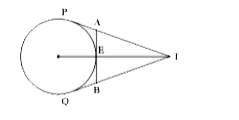 Tangents PT and QT are drawn on a circle of radius 5 cm from point T which is 13 cm away from the circle. What is the length (in cm) of AB?