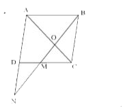 The mid-point of side CD of parallelogram ABCD is 'm' in the given figure what is the ratio ON : OB?