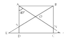 In the following figure ABCD and a square, angleDAO=40^(@) then find angleBNO?