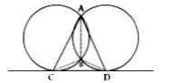 In a figure, CD is a direct tangent which touch at C and D to the circles. The sum of angles at A and B by the line CD is-