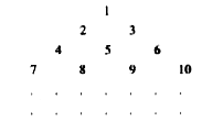 Sum of all the terms in the nth row of the triangle    is