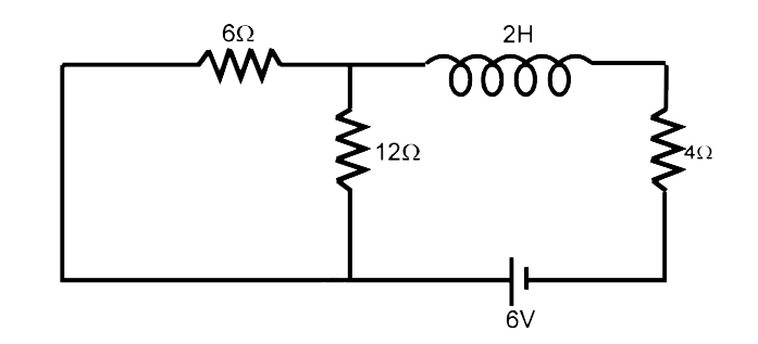 In the circuit shown in figure, time constant and steady state current will be