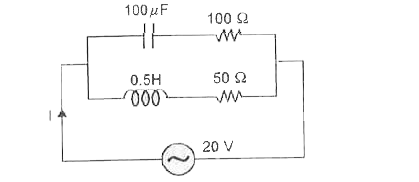 In the given circuit the AC source has omega=100 rad//s Considering the inductor and capacitor to be ideal, the correct choice is