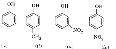 In the following compounds :      The order of acidity is