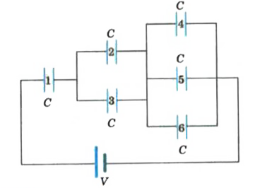Find the total work done by the battery in the given circuit.