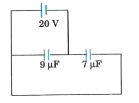 Refer to the schematic circuit diagram and calculate the total amount of charge supplied by the battery.