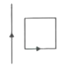 A fixed straight wire is near a movable square loop as shown in the figure below.       In which direction is the square loop supposed to move?