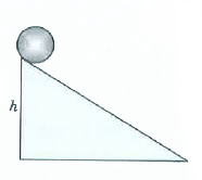 Small sphere of mass m and radius r is kept on fixed inclined rough surface. Surface makes an angle with the horizontal. Initially centre of sphere is at a height h above the horizontal floor. Coefficient of friction between the sphere and surface is u. Sphere is released from the state of rest.      Assume friction is not sufficient to provided pure rolling. Acceleration of the sphere is