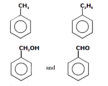 The mixture of the following four aromatic compounds on oxidation by strong oxidising agent gives :