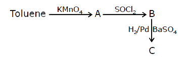 In the following sequence of reactions:      the product C is :