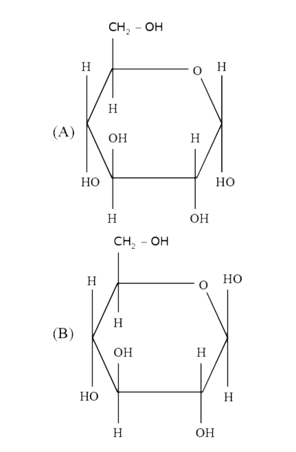 Structure of B-D-Gluco pyronose is