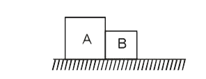 Two blocks are kept in contact on a smooth surface as shown in figure. Draw normal force exerted by A on B.