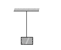 A 'block' of mass 10 kg is suspended with string as shown in figure. Find tension in the string. (g=10m//s^(2))