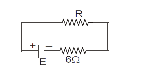 A resistor R is connected to a cell as shown in the figure. The value of R for which in its is maximum is:-