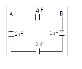 The equivalent capacitance between the points A and B in the given diagram is