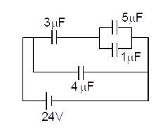 In the circuit shown, the energy stored in 1muF capacitor is
