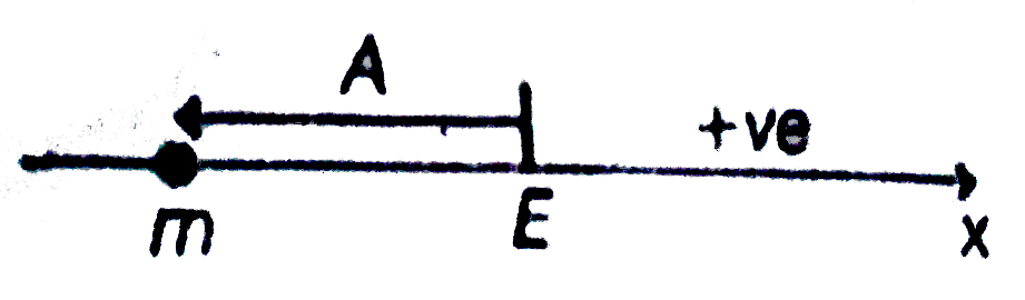 Passage XII) A particle of mass m is constrained to move along x-axis. A force F acts on the particle. F always points toward the position labelled E. For example, when the particle is to the left of E,Fpoints to the right. The magnitude of F is consant except at point E where it is zero. The systm is horizontal. F is the net force acting on the particle. the particle is displaced a distance A towards left from the equilibrium position E and released from rest at t=0.    Velocity-time graph of the particle is