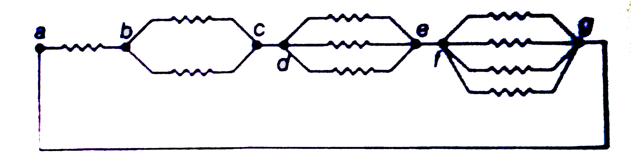 In the circuit shown in figure resistance of each wire is r. Net resistance across