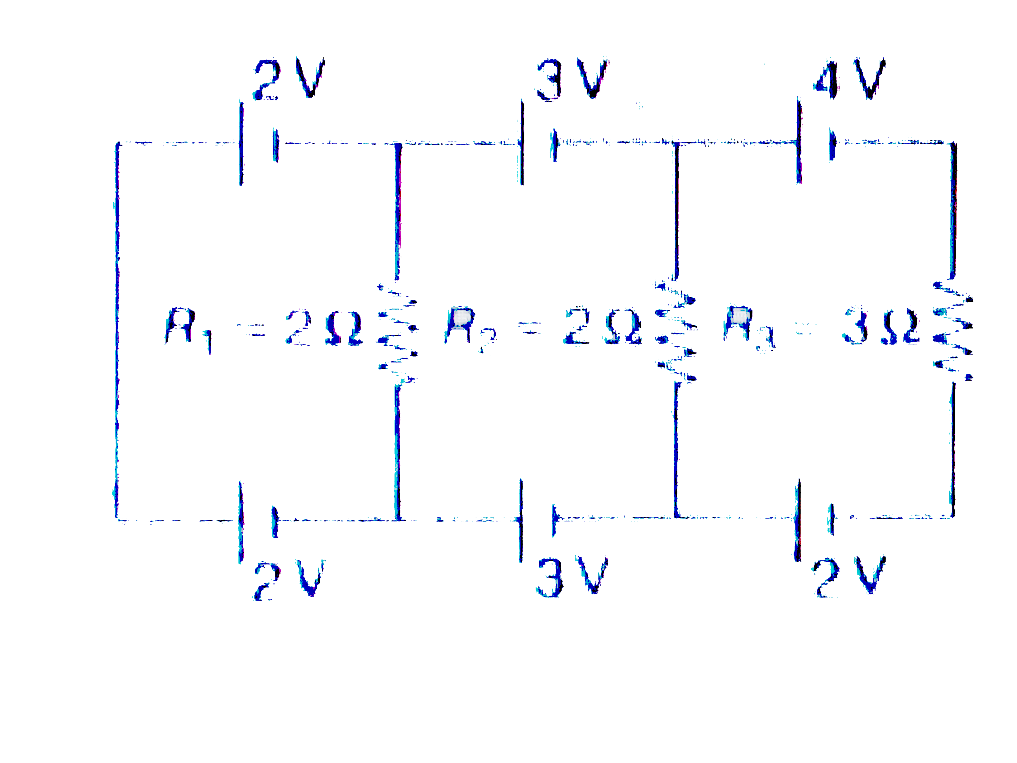 the current in resistance R(3) in the given circuit is 2/x A. Find the value of x.