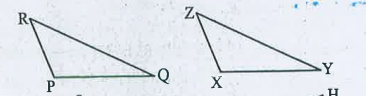 निम्न में आप कौन सा सर्वांगसमता 
 प्रतिबंध का प्रयोग करेंगे ?  दिया हैं :  ZX = RP , RQ = ZY  , angle PRQ  = angle XZY  इसलिए,Delta PRQ cong Delta XZY