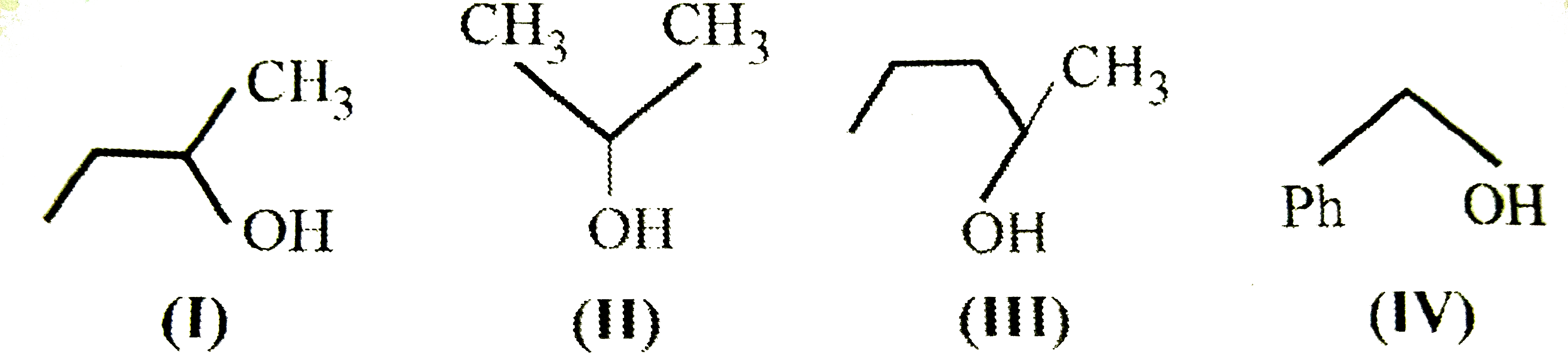 The order of ractivity of the following alcohols towards concentrated HCl is