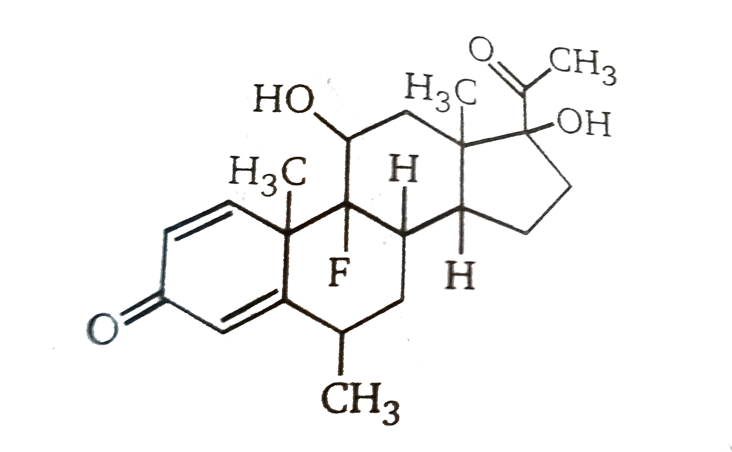 The following molecule is flourometholone, a steroidal anti-inflammatory agent. How many steregenic centers does it contain ?