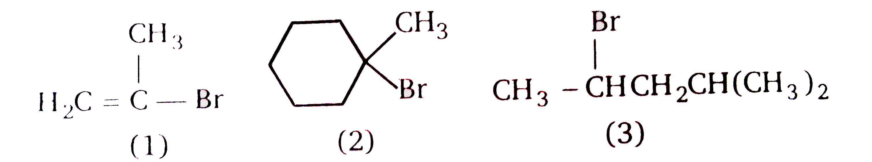 Rank the following in order of decreasing rate of solvlysis with aqueous ethanol (