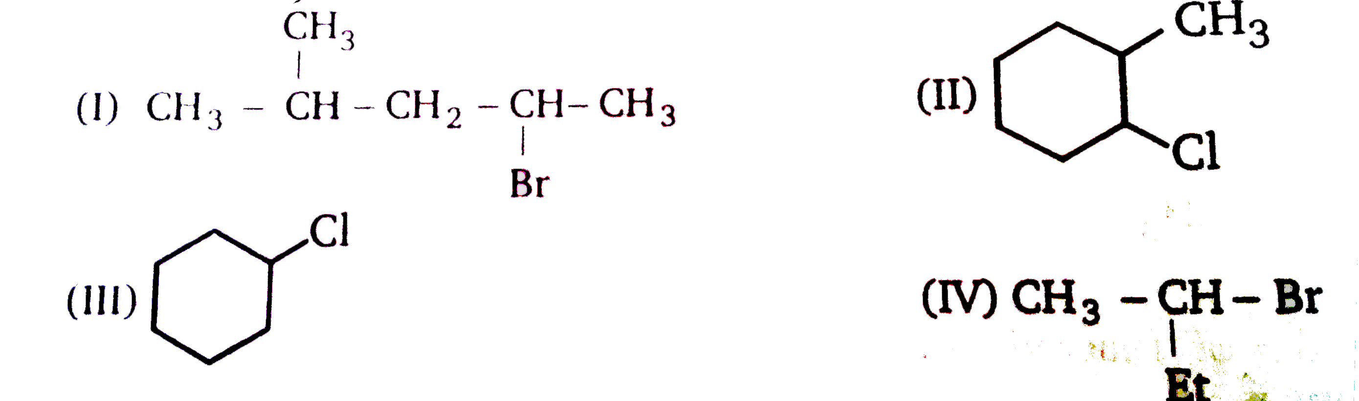 Among the given halides , which one will give same product in both S(N^(2))and S(N^(2))reaction