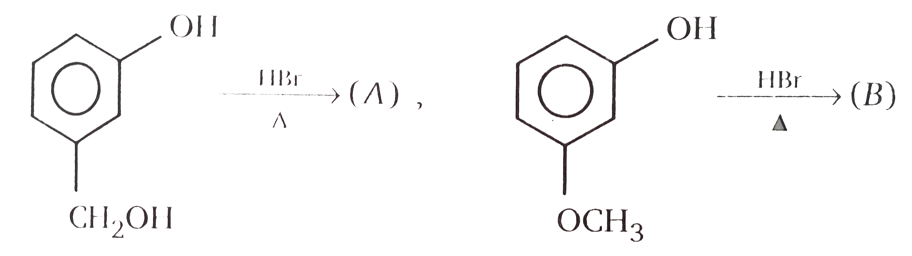 product (a) and (B) respectively are: