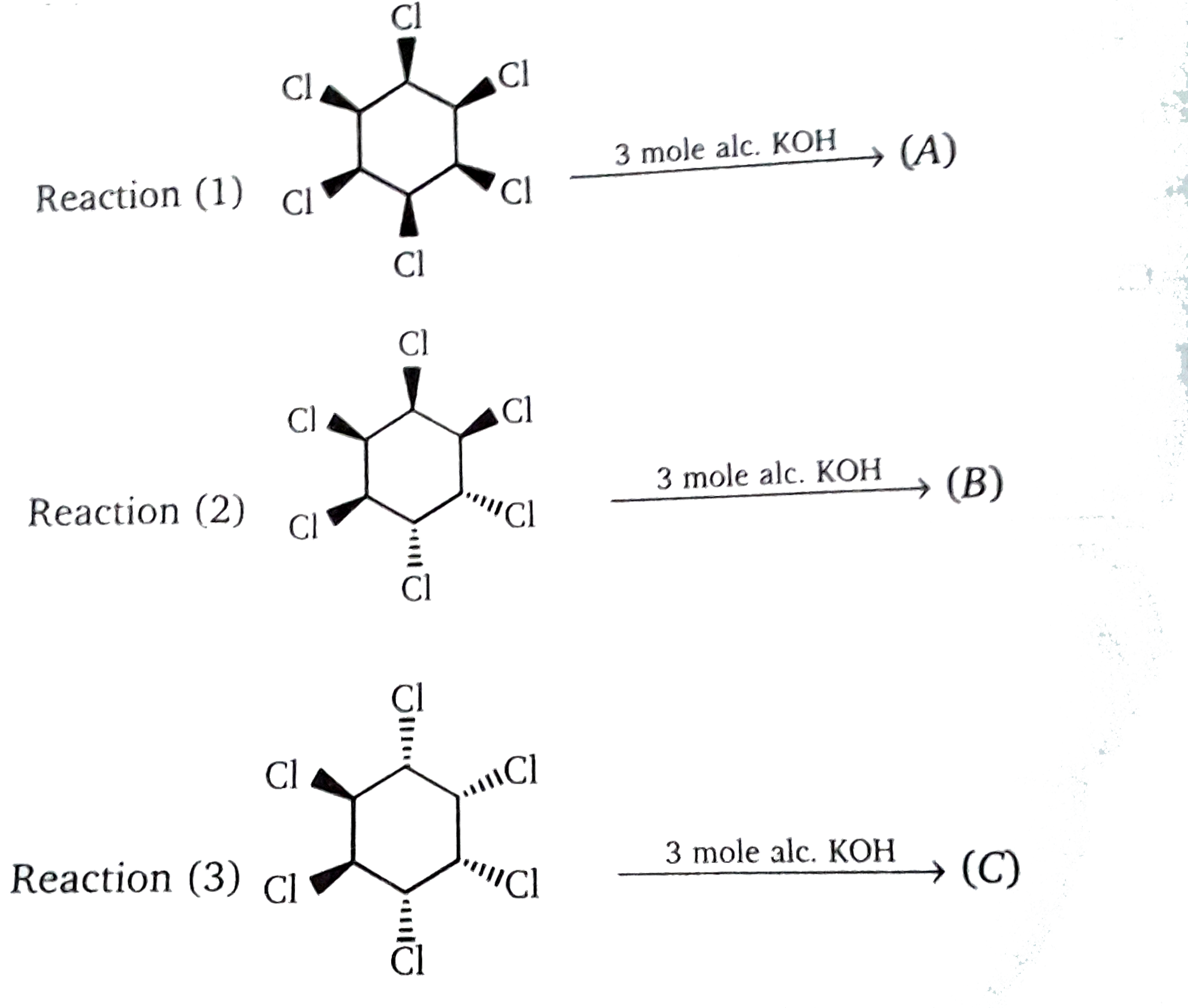 product obtained in above reacaation s (1),(2)& (3) is: