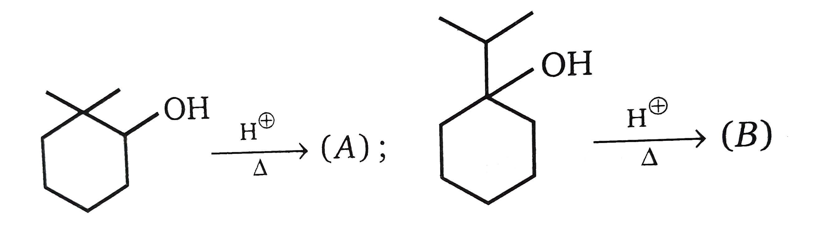 sum of number of alpha-hydrogen present is comopund A+B is: