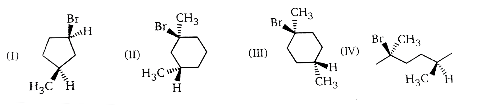 Under the specifed condition s ,subastan e X undergoes subition ans elimination eaction sto give products A-D ,Aand B  stererisomers ,bu not enantiomers C and D are to enantiomers A is not an isomer of C which ofhte following could be the starting material X?