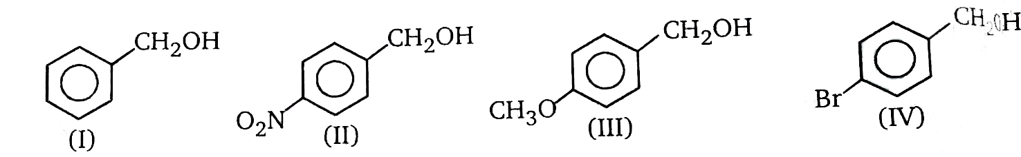 consider the following aclolhols :      the order of decrasing reactives of these alcohols toward substition with Hbris :