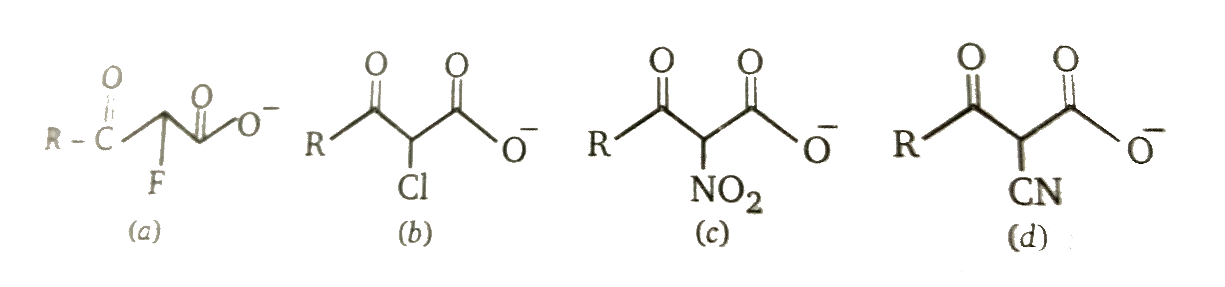 Which of the following is the correct order of decarboxylation of beta-keto carboxylate anion?