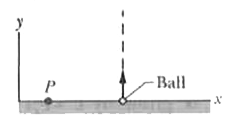 In Fig. 10-72, a 0.400 kg ball is shot directly upward at initial speed 40.0 m/s. What is its angular momentum about P, 2.00 m horizontally from the launch point, when the ball is (a) at maximum height and (b) halfway back to the ground? What is the torque on the ball about P due to the gravitational force when the ball is ( c) at maximum height and (d) halfway back to the ground?