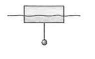 Figure  shows an iron ball suspended by thread of negligible mass from an upright cylinder that floats partially submerged in water. The cylinder has a height of 6.00 cm, a face area of 12.0 cm^(2) on the top and bottom, and a density of 0.25 g//cm^(2) , and 1.00 cm of its height is above the water surface. What is the radius of the iron ball?
