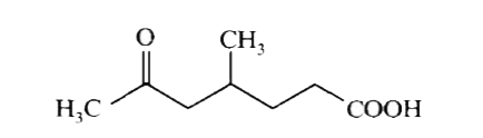 Compound A of formula C(8)H(14)O  reacts with LiAIH(4)  to yield two isomeric products B and C, both in equal yield. Heating either B or C with conc. H(2)SO(4)  produces D with for mula C(8)H(14) . Ozonolysis of D produces a keto aldehyde after Zn//H(2)O treatment. Oxidation of this keto aldehyde with aq. Cr (VI) produces       The compounds B and C are